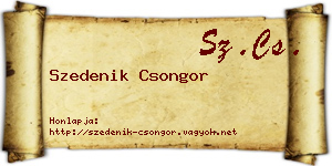 Szedenik Csongor névjegykártya
